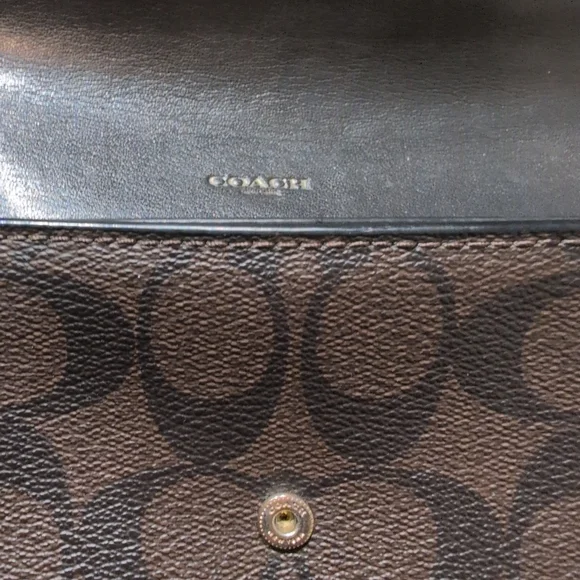 Coach Black Women's Wallet Preloved Zipper Broke Monogram Leather - Picture 12 of 12